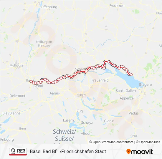 RE3 Train Line Map