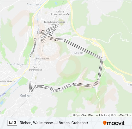 3 Bus Line Map