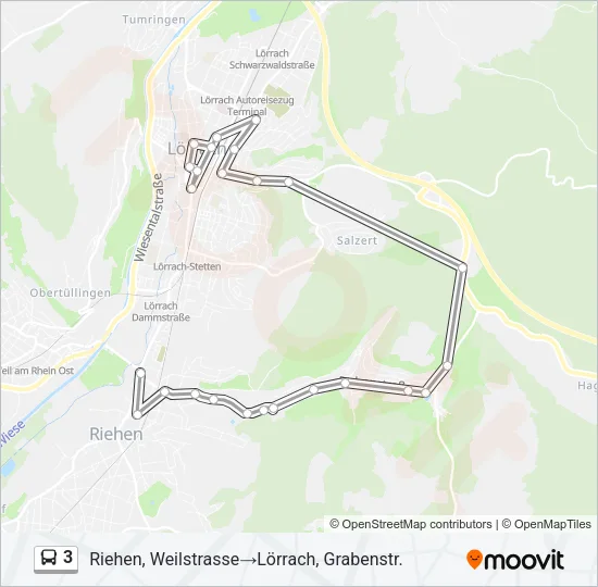 3 Bus Line Map