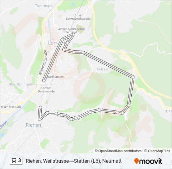 3 Bus Line Map
