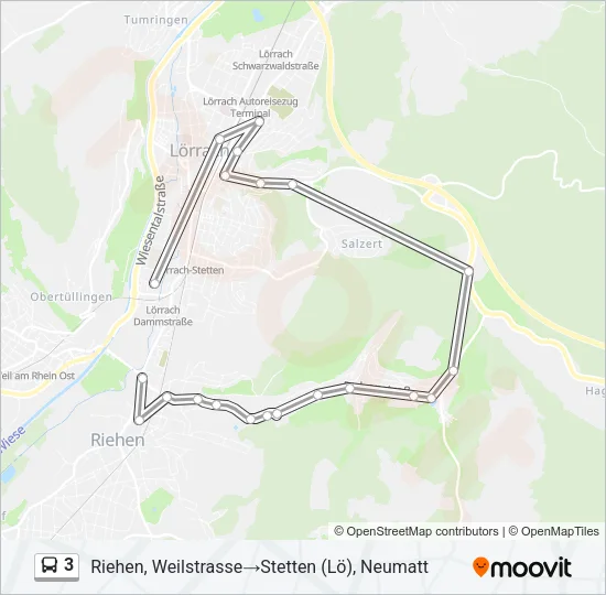 3 Bus Line Map