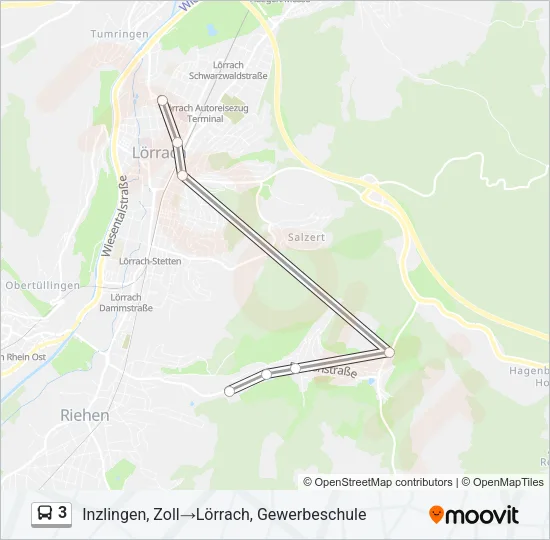 3 Bus Line Map