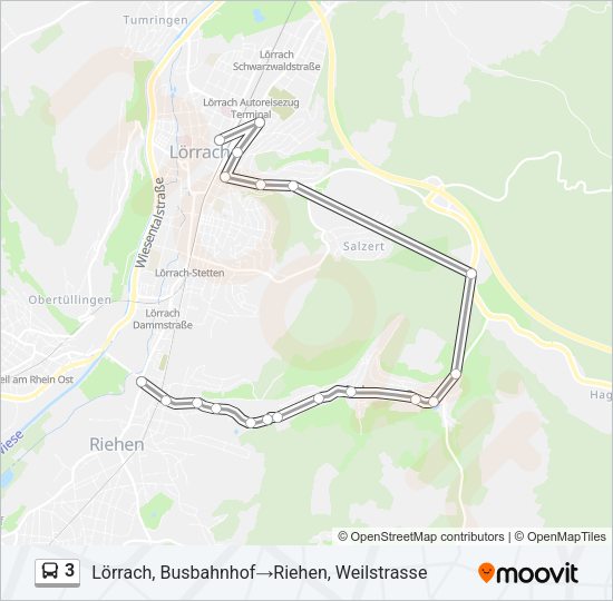 3 Bus Line Map