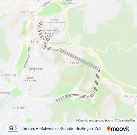 3 Bus Line Map