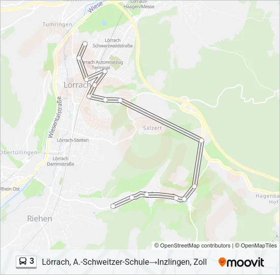 3 Bus Line Map