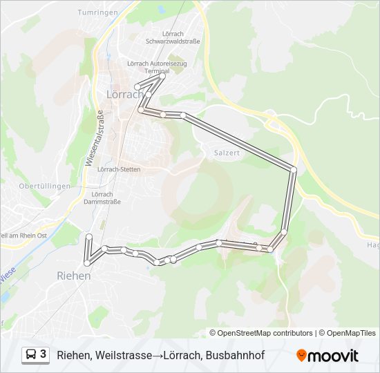 3 Bus Line Map