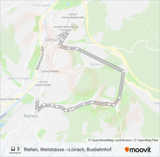 3 Bus Line Map