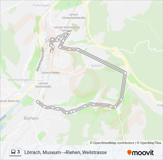 3 Bus Line Map