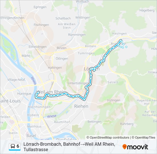 6 Bus Line Map