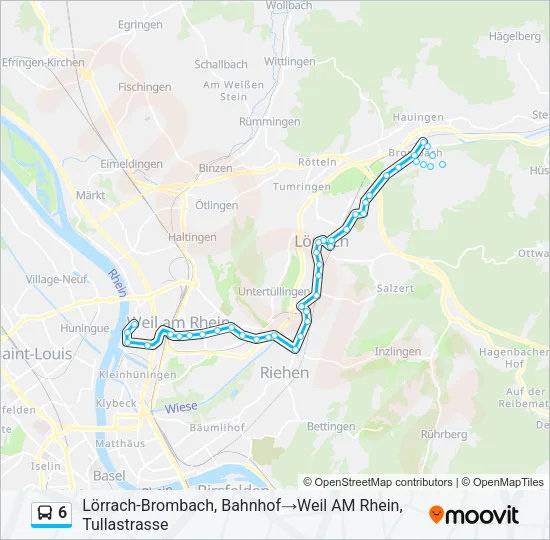 6 Bus Line Map
