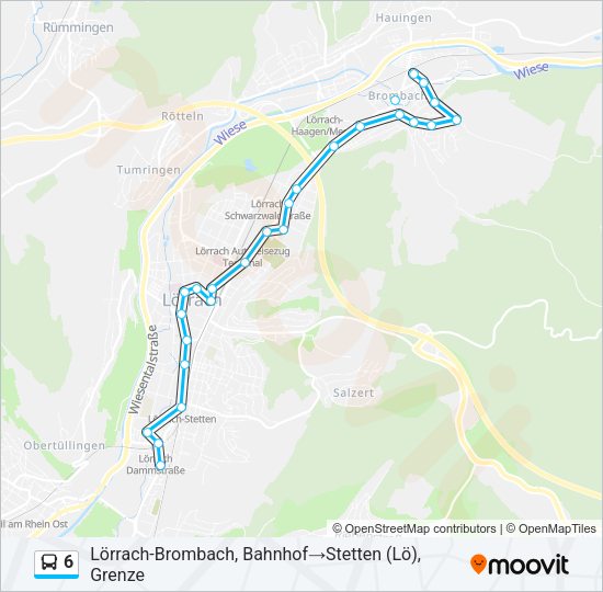 6 Bus Line Map