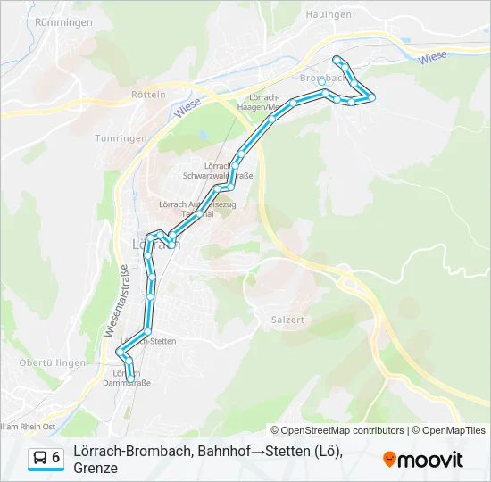 6 Bus Line Map