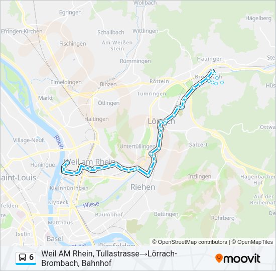 6 Bus Line Map