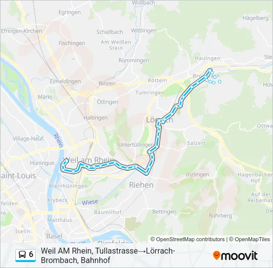 6 Bus Line Map