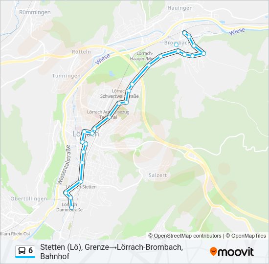 6 Bus Line Map