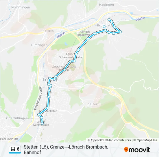 6 Bus Line Map