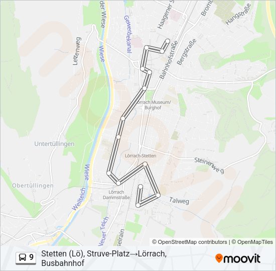 9 Bus Line Map
