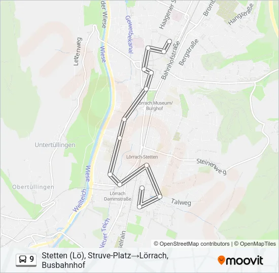 9 Bus Line Map