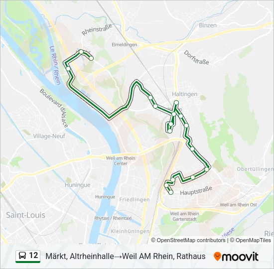 12 Bus Line Map
