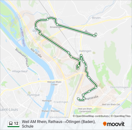 12 Bus Line Map