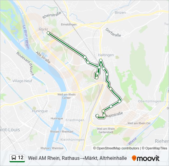 12 Bus Line Map