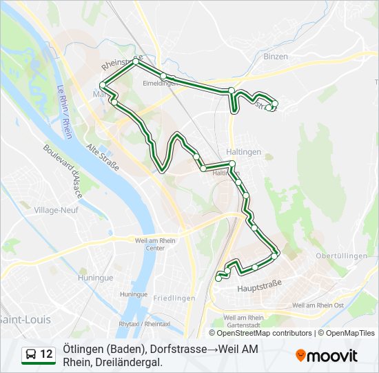 12 Bus Line Map