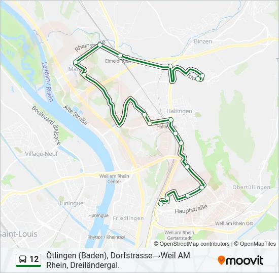 12 Bus Line Map