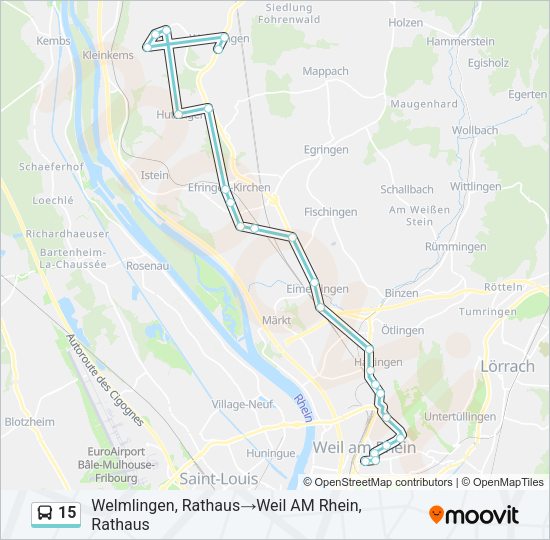 15 Bus Line Map
