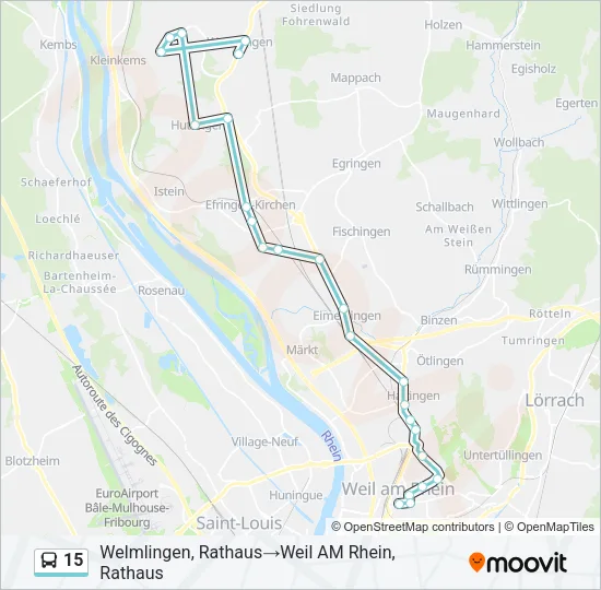 15 Bus Line Map
