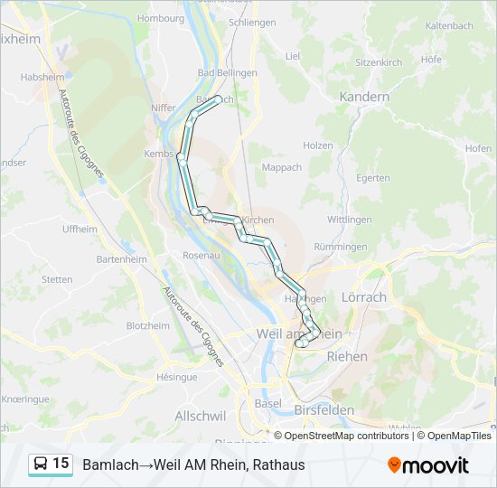 15 Bus Line Map