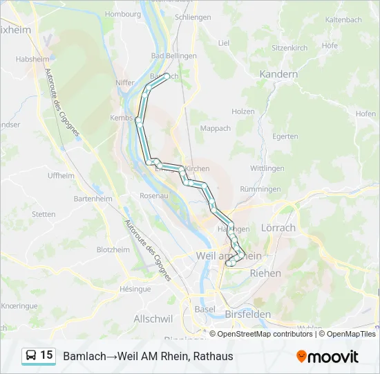 15 Bus Line Map