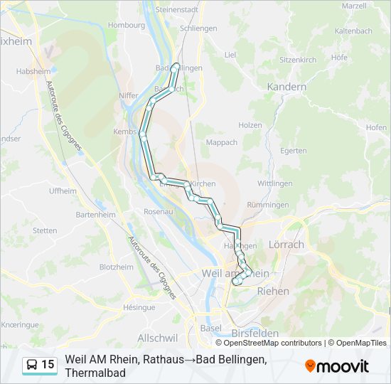 15 Bus Line Map