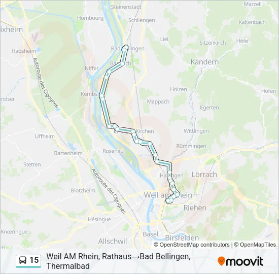 15 Bus Line Map