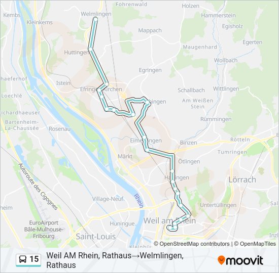 15 Bus Line Map