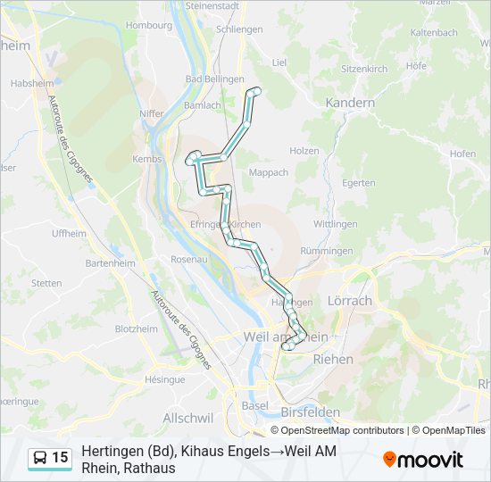 15 Bus Line Map