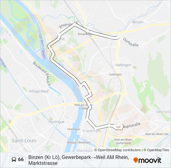 66 Bus Line Map