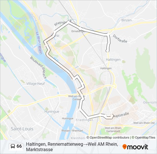 66 Bus Line Map
