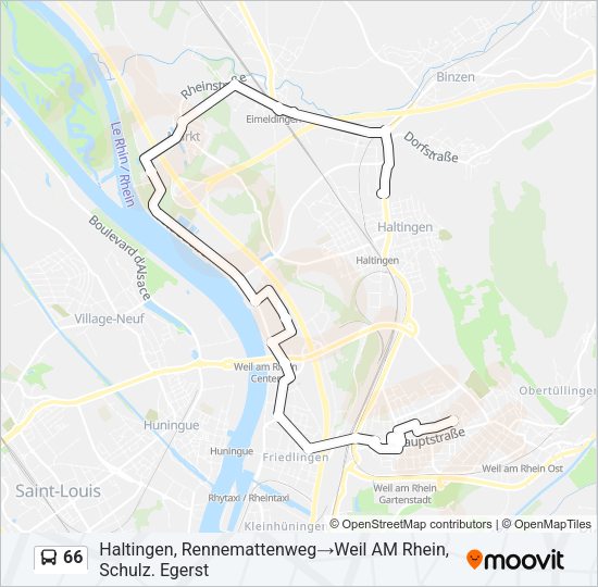 66 Bus Line Map