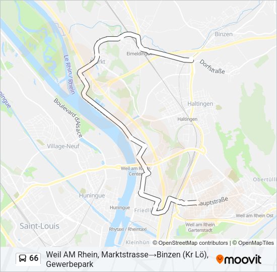 66 Bus Line Map