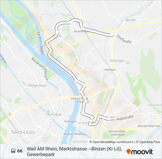 66 Bus Line Map
