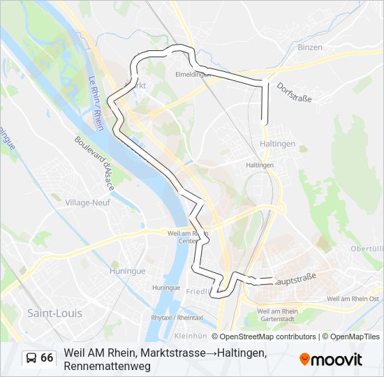 66 Bus Line Map
