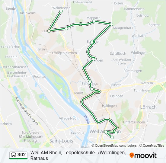 302 Bus Line Map