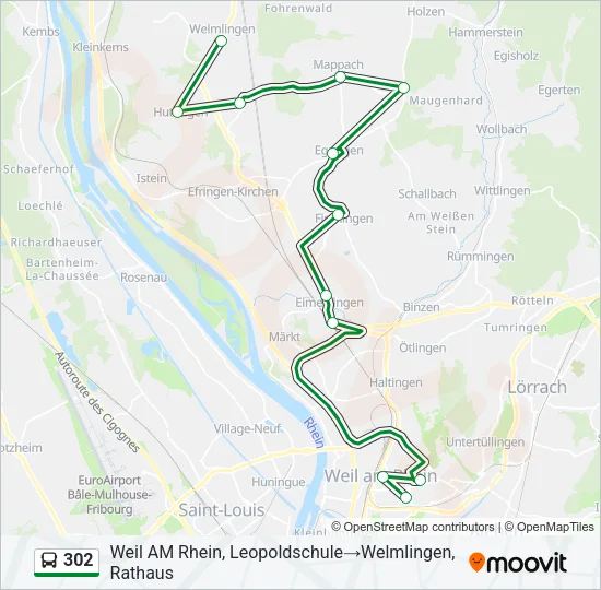 302 Bus Line Map