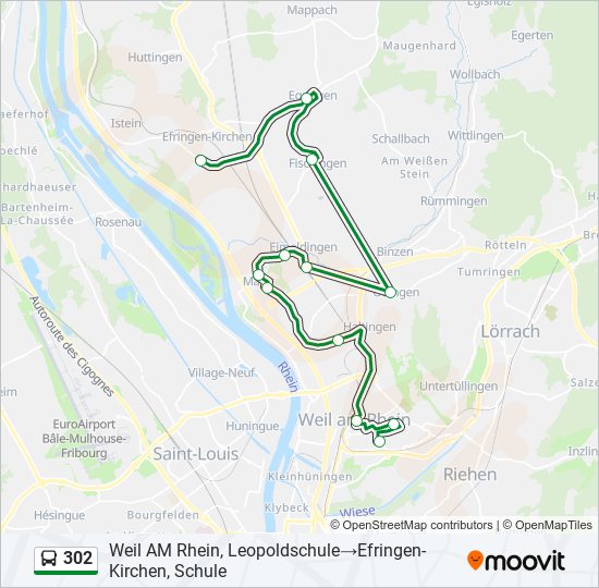 302 Bus Line Map