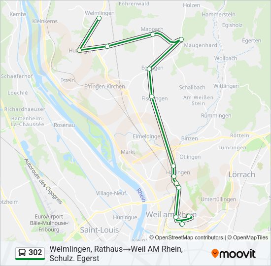 302 Bus Line Map