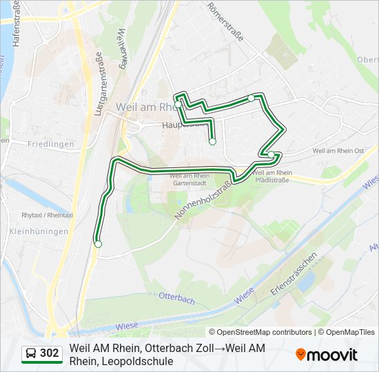 302 Bus Line Map