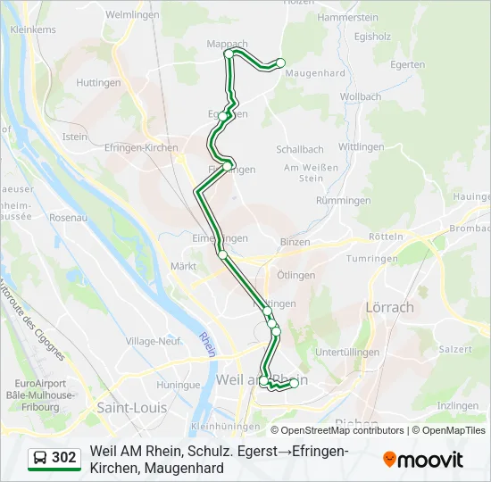 302 Bus Line Map