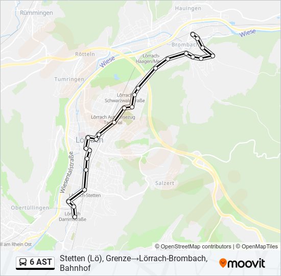 6 AST Bus Line Map