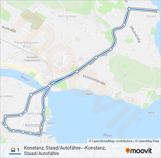 1 Bus Line Map