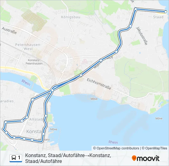1 Bus Line Map
